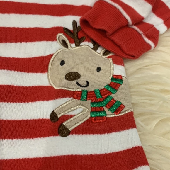 Koala Kids Christmas/Holiday Winter Santa Button Footless Pajama in Red/White - Picture 4 of 8